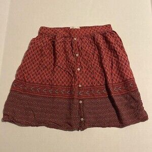 Abercrombie & Fitch Womens Printed Button Front A-Line Skirt Brown Size S
